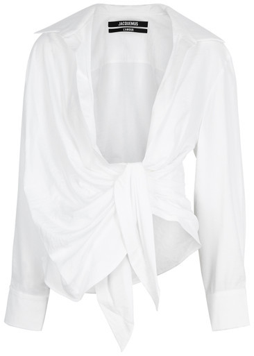 La Chemise Bahia white draped woven shirt | Harvey Nichols