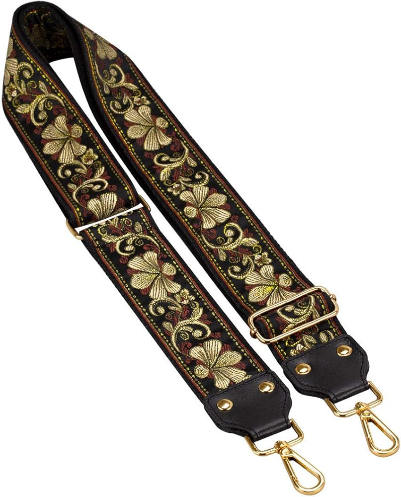 Amazon.com: Adjustable Replacement Crossbody Strap Purse Guitar Style Jacquard Woven Embroidered Han | Amazon (US)