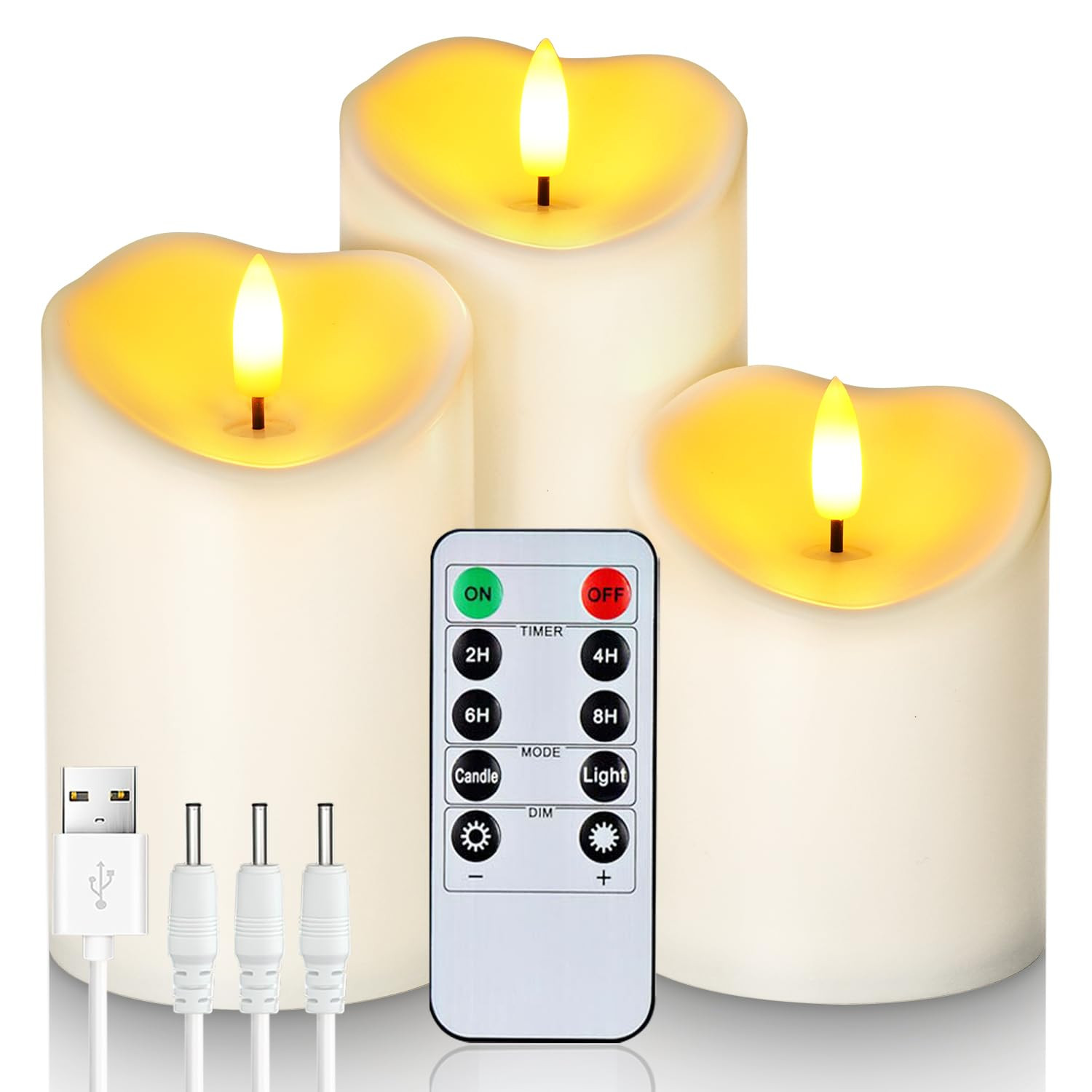 Homemory Wiederaufladbare Flammenlose Kerzen, LED-Kerzen, Batteriebetriebene Kerzen mit Fernbedie... | Amazon (DE)
