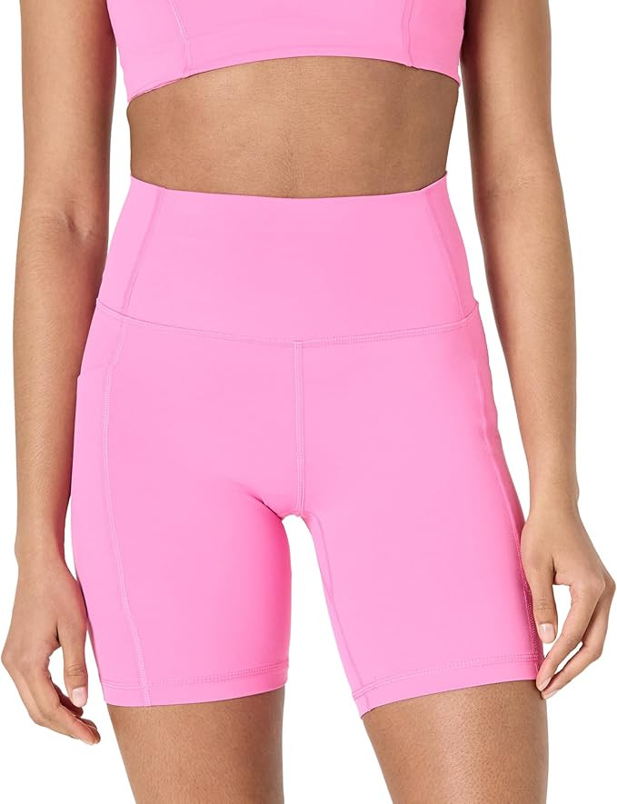 Amazon Essentials Women's Active FormFlex Buttery Soft High Waist 7" Biker Shorts with Pockets | Amazon (US)