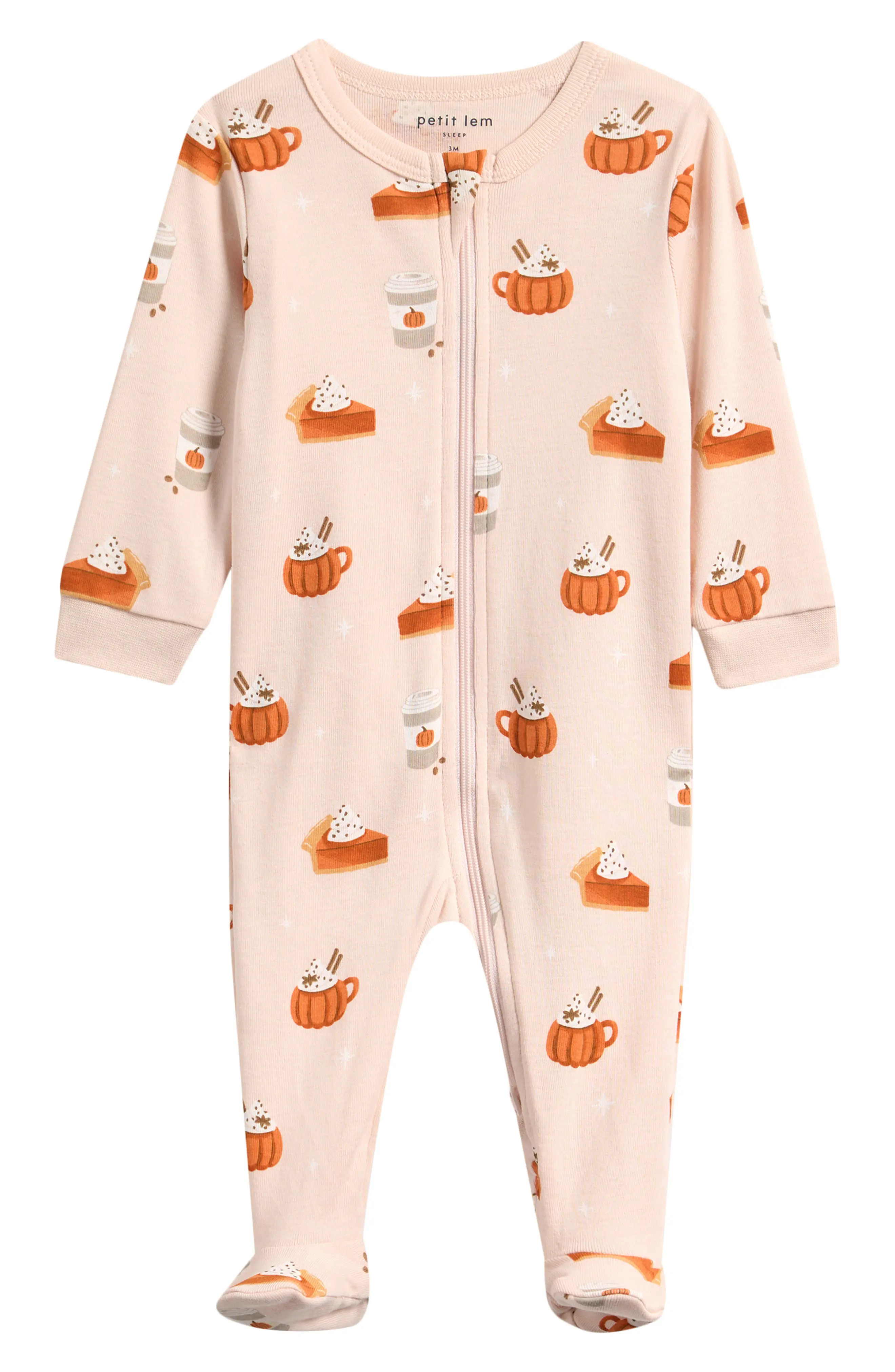 Petit Lem Print Organic Cotton Zip Footie | Nordstrom | Nordstrom