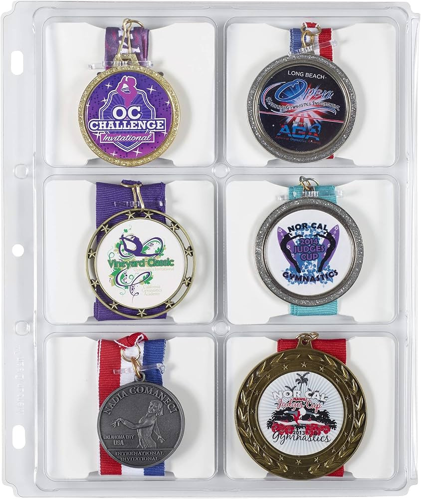 Medal Display Organizer Storage Binder Pages Standard Size Award Medals up to 3.75”x 3.25”x 0... | Amazon (US)
