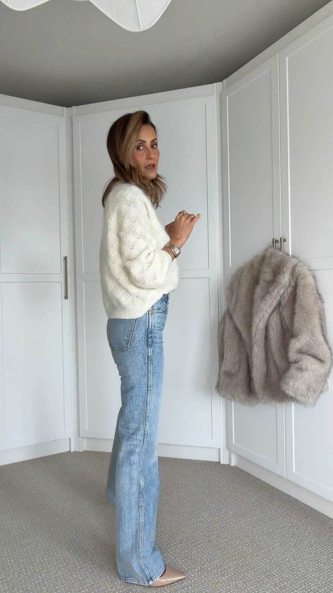 Day 3 of 7 jeans outfit - Book Club outfit 📚✨👖Comment JEANS OUTFIT and I’ll send you the links to shop! 

Khaite jeans, sezane sweater, fur coat, book club outfit, chic jeans outfit 

#LTKgrwm #LTKootd #LTKstorytime
