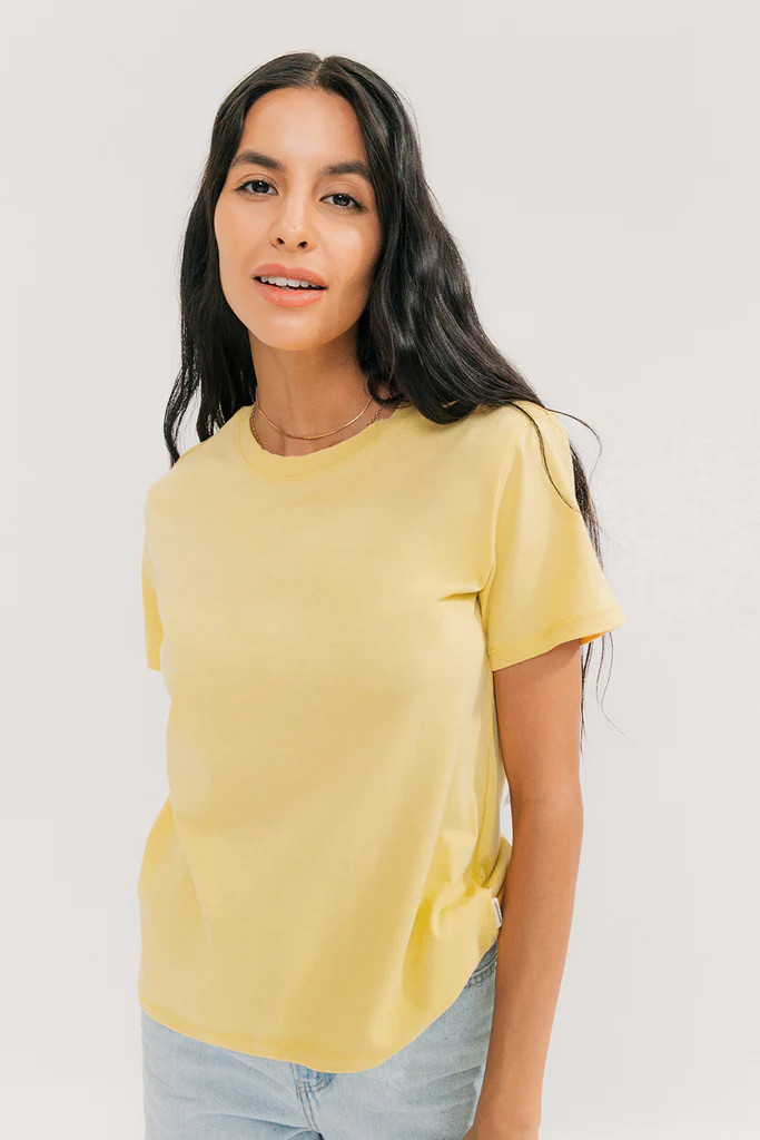 Vintage Relaxed Crew Neck T-Shirt (Flaxen) | EasyStandard