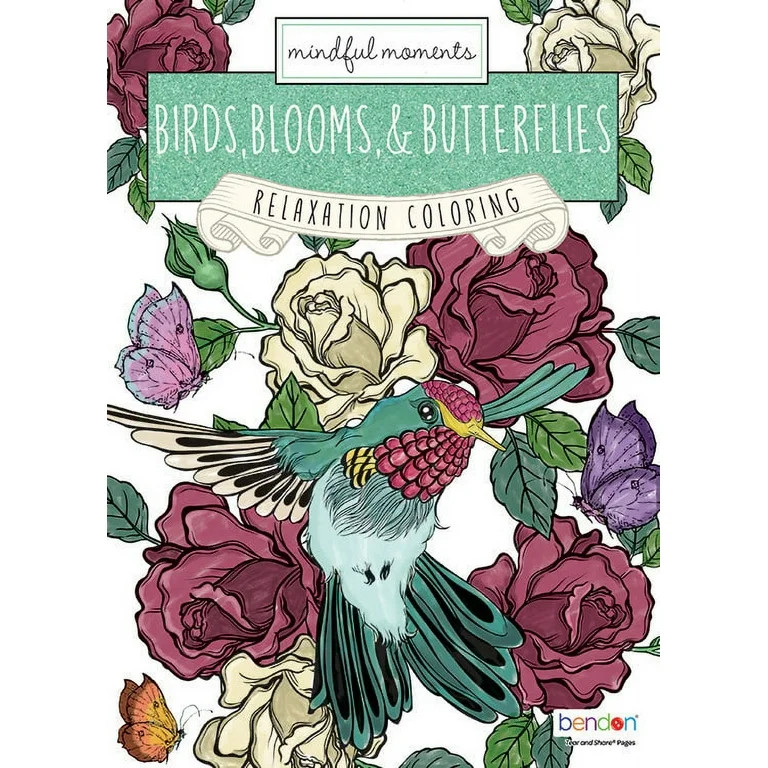 Birds, Blooms, and Butterflies 40 Page Advanced Coloring Book, Paperback | Walmart (US)