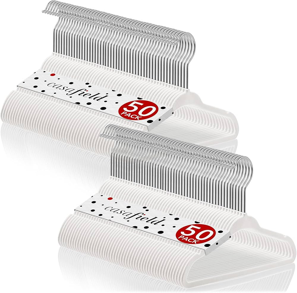 Casafield 100 Velvet Baby Hangers - 11" Size for Infant & Toddler Clothes - Ivory | Amazon (US)