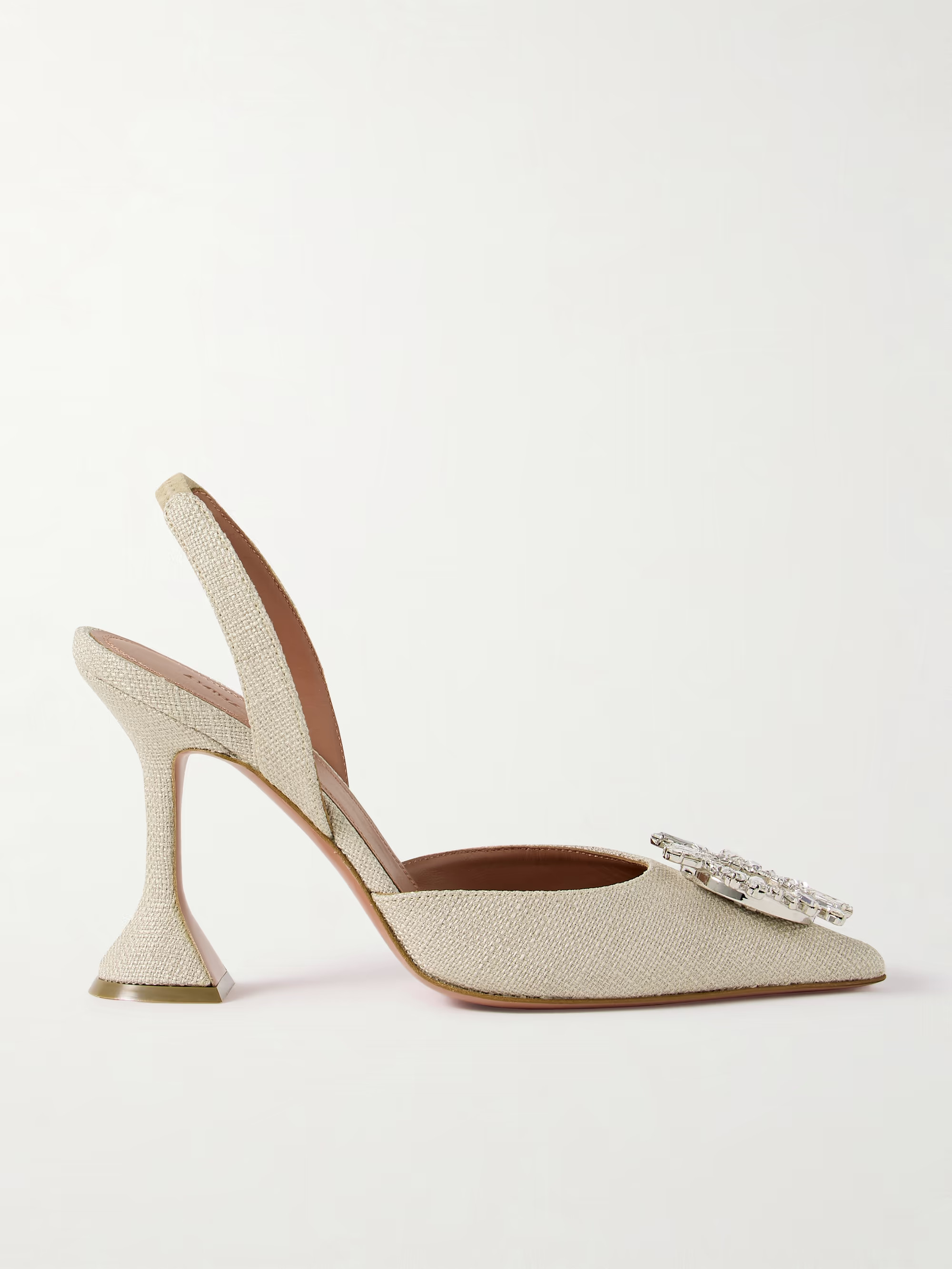 Begum Swarovski crystal-embellished canvas slingback pumps | NET-A-PORTER (US)