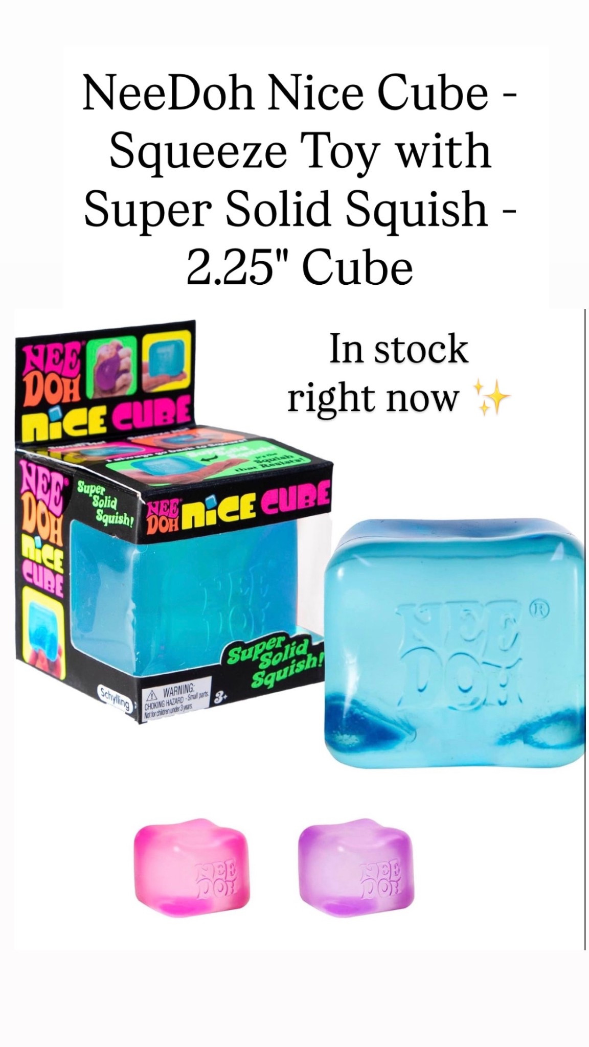 NeeDoh Nice Cube - Sensory Squeeze Toy with Super Solid Squish - 2.25" Cube - 

#LTKKids