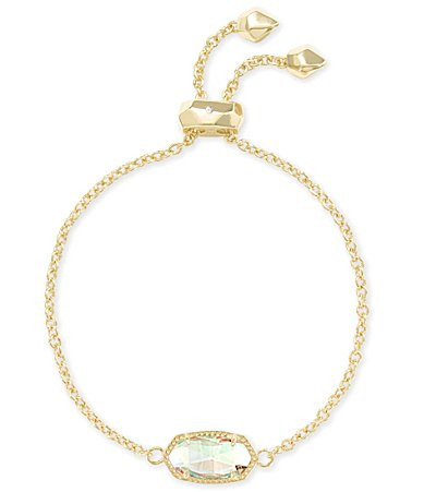 Kendra Scott Elaina Gold Adjustable Chain Bracelet - Dichroic Glass | Dillard's
