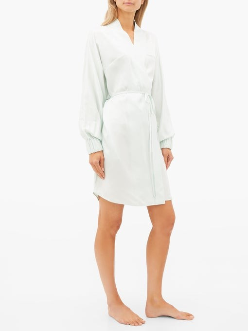 Elasticated-cuff belted silk robe | Matches (US)