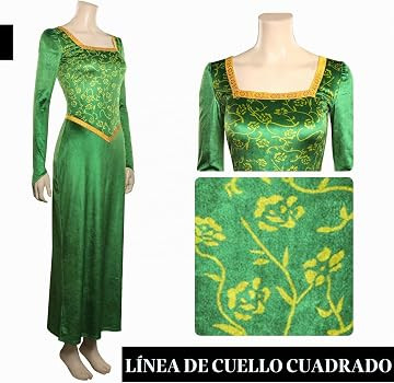 Disfraz de cosplay para mujer, vestido verde con manga larga, vestido de princesa para adultos, t... | Amazon (US)