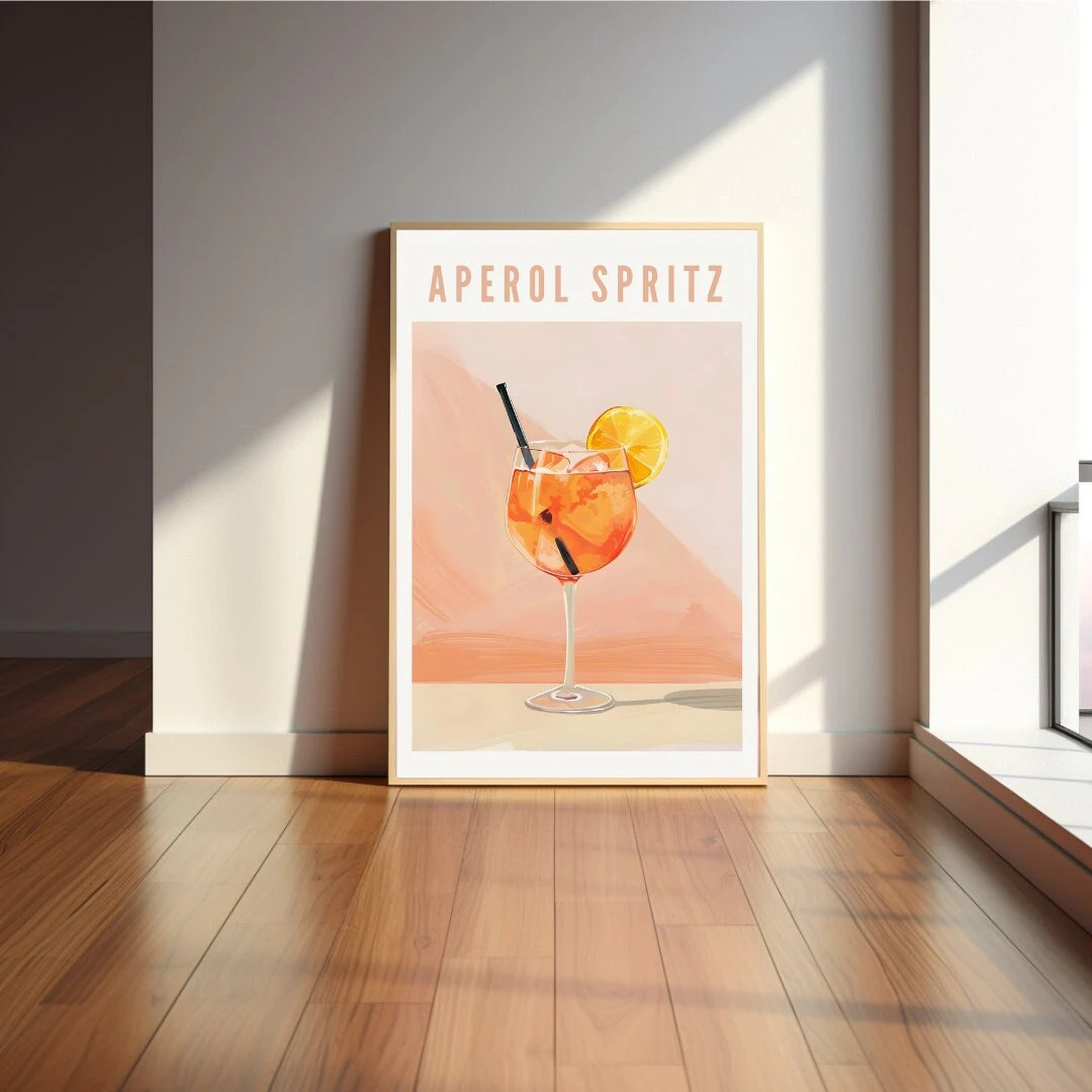 Poster Aperol Spritz Picture Bar Cart Illustration Cocktail Picture Wall Decoration Aperol Spritz... | Etsy (US)