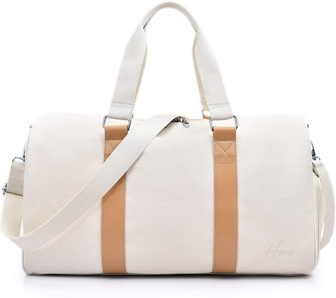 Hero Weekender Duffle Bag for Women and Men - Luxury Canvas Overnight Carry On Luggage - Travel, ... | Amazon (US)