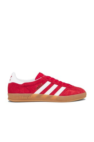 adidas Originals Gazelle Indoor in Better Scarlet, Ftwr White, & Gum 2 from Revolve.com | Revolve Clothing (Global)