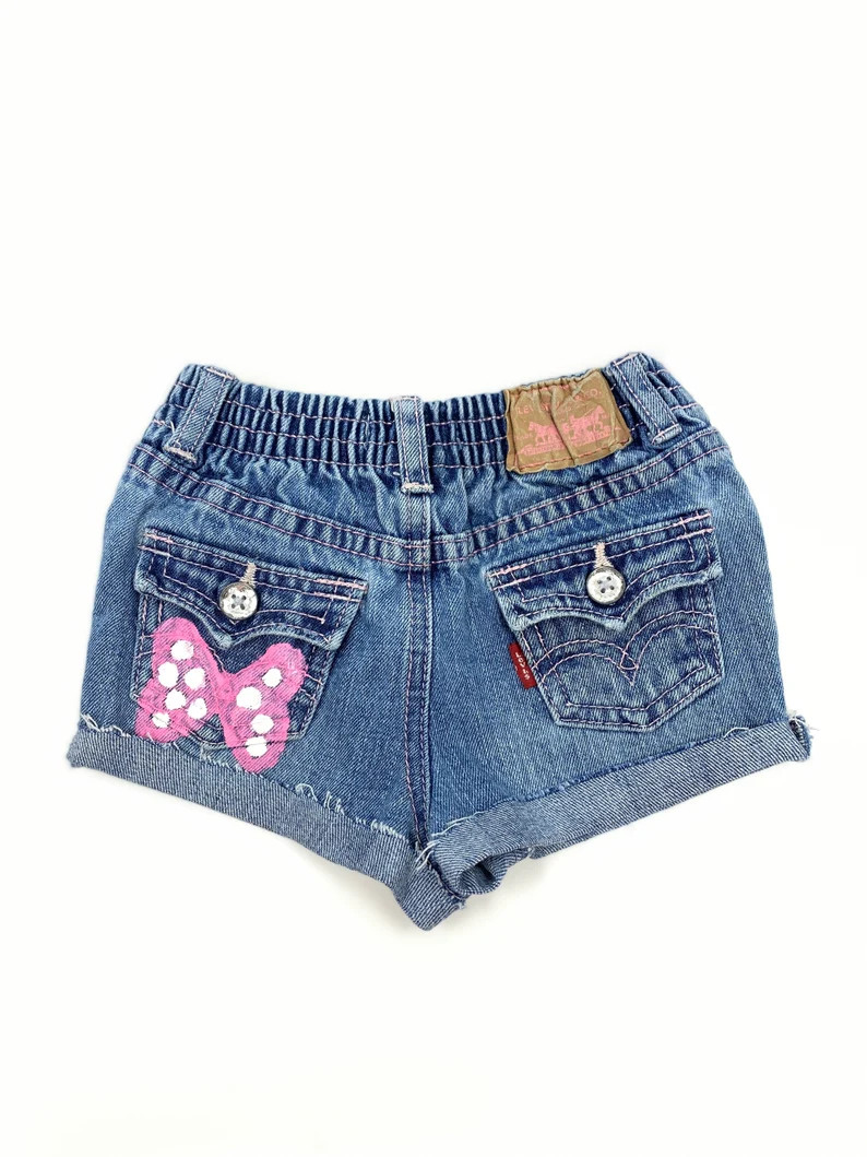18mo Levis Cut-off Shorts // Disney // Mickey // Distressed // Valentines Day // Vintage // Baby ... | Etsy (US)