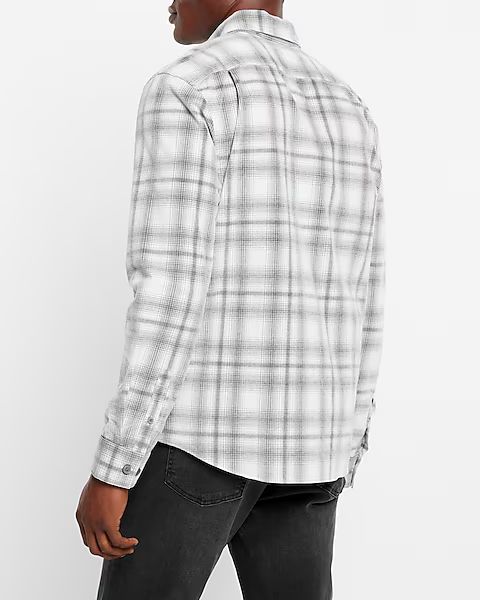 Plaid Stretch Corduroy Shirt | Express