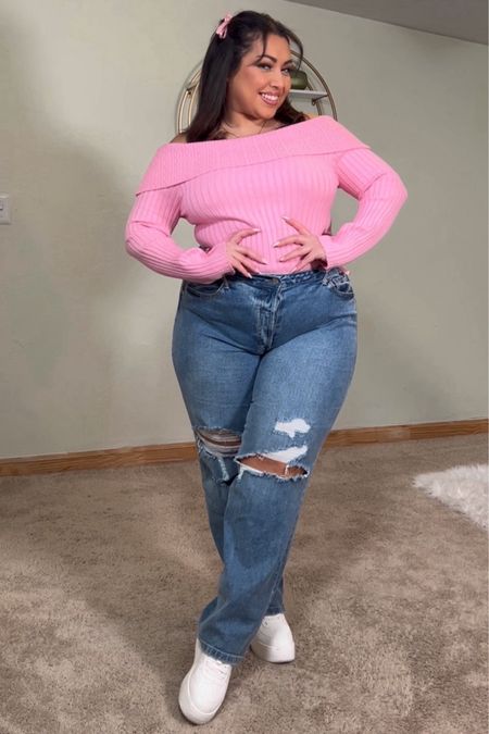 Pink top  size XL & size 14 jeans  💕☺️ 

#LTKplussize