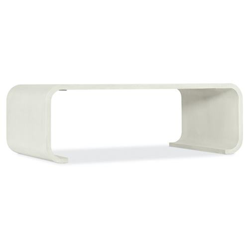 Dawson Modern Classic White Wood Curved Rectangular Coffee Table | Kathy Kuo Home