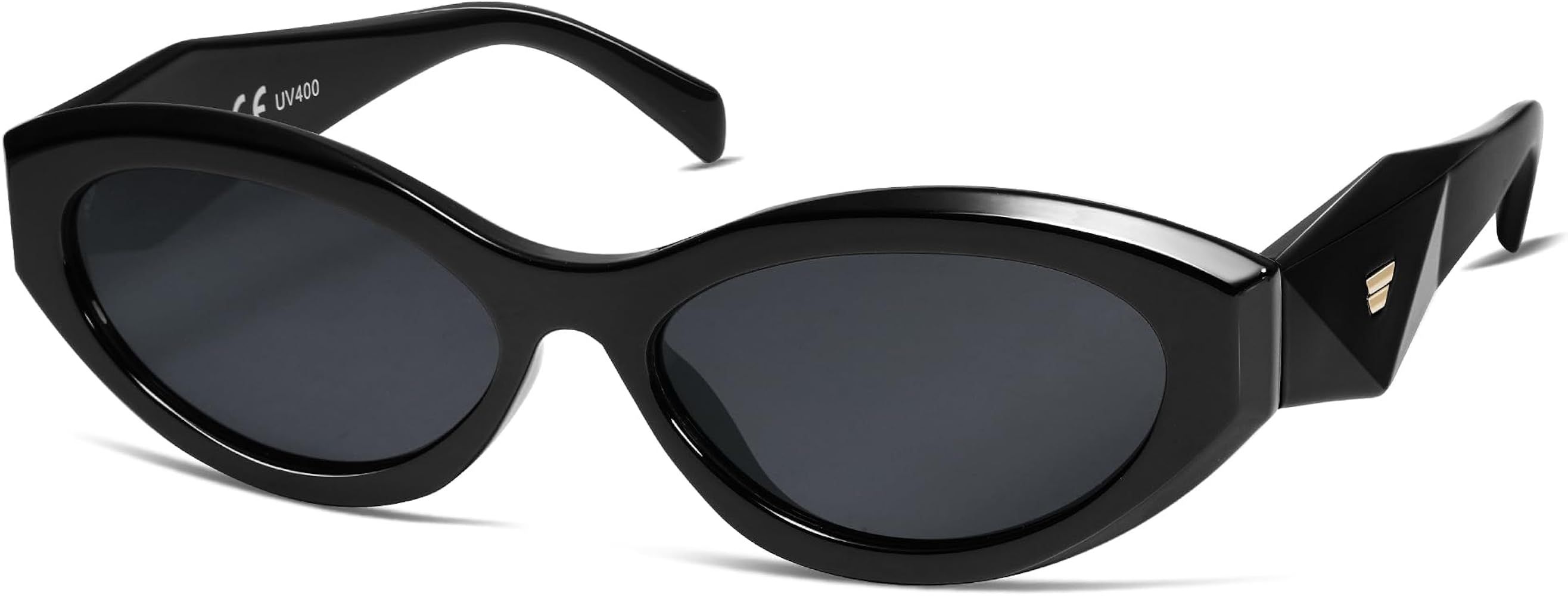 VANLINKER Trendy Small Polarized Cat Eye Sunglasses for Women Thick Oval Shades VL9777 | Amazon (US)