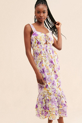 Adelyn Rae Kathleena Eyelet Midi Dress | Anthropologie (US)