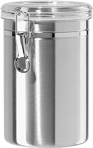 Oggi Stainless Steel Kitchen Canister 62 fl oz - Airtight Clamp Lid, Clear See-Thru Top - Ideal f... | Amazon (US)