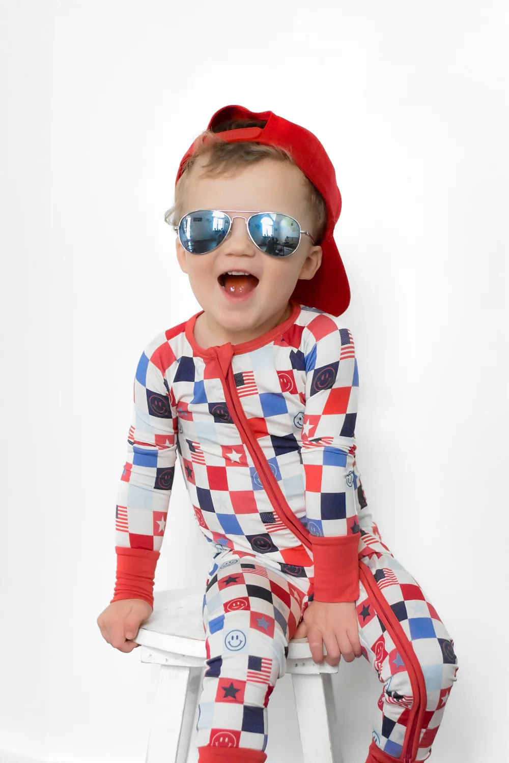 HOME OF THE FREE CHECKERS DREAM ROMPER | Dream Big Little Co.