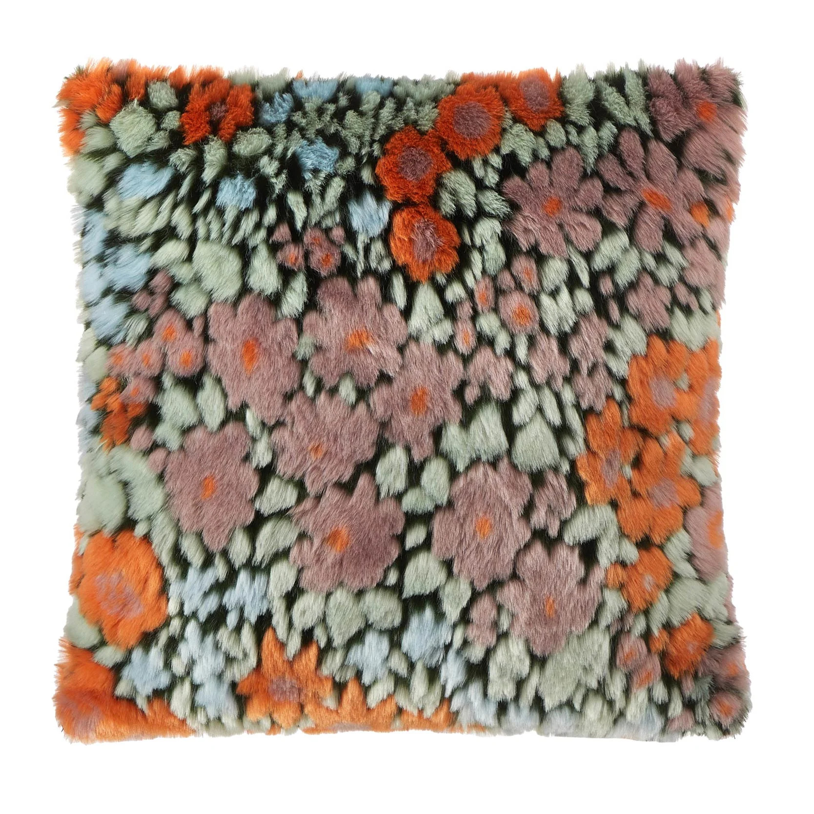 Beautiful Faux Fur Floral Pillow by Drew Barrymore, 20" x 20" - Walmart.com | Walmart (US)