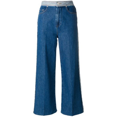 Red Valentino wide-legged cropped jeans - Blue | Farfetch EU