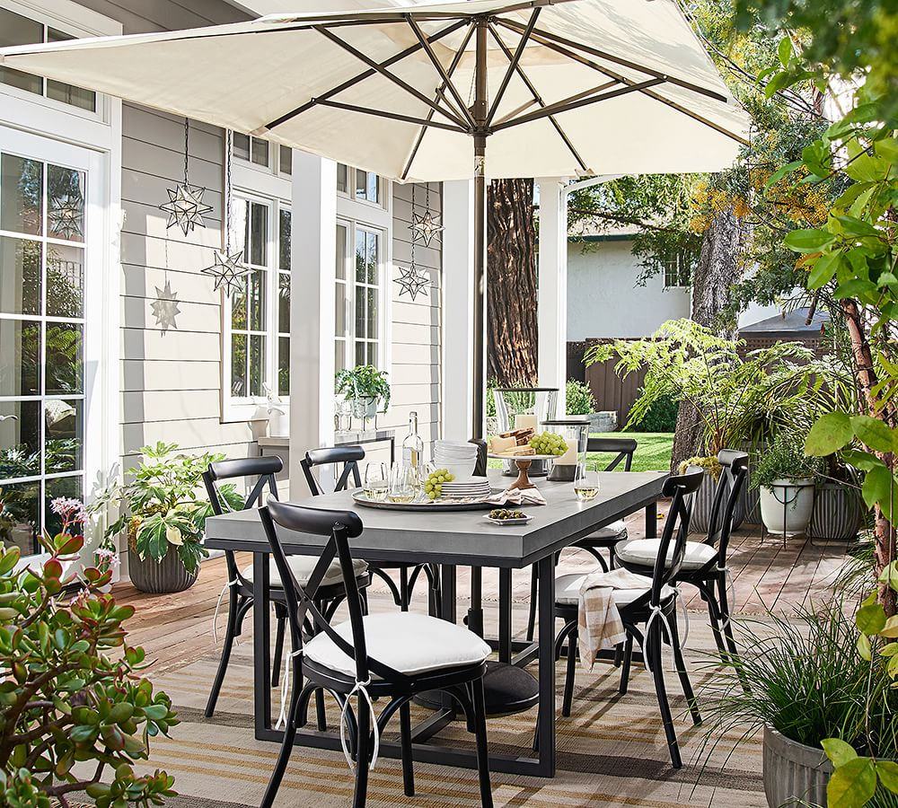 Perfect Pair: Sloan Concrete & Iron Dining Table + X-Back Chair | Pottery Barn (US)