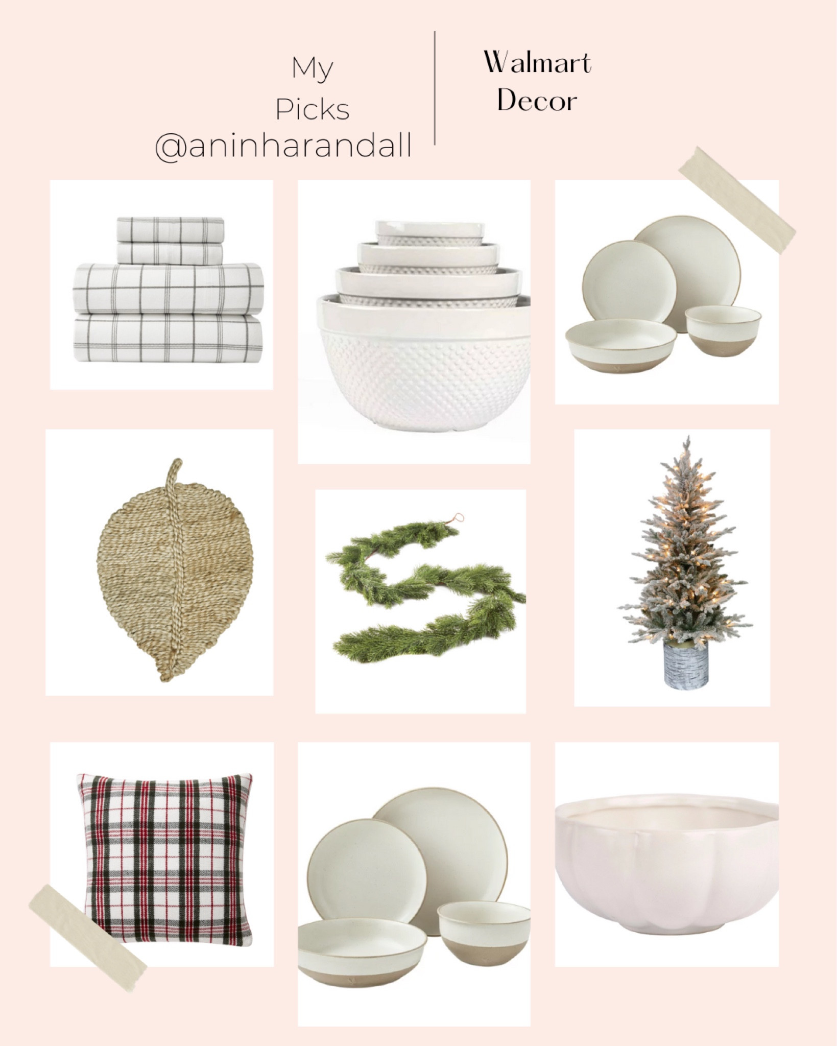 Walmart decor, bowls, dishes, neutral, placemat, faux greenery, plaid pillow; bowl 

#LTKSeasonal #LTKHoliday #LTKhome