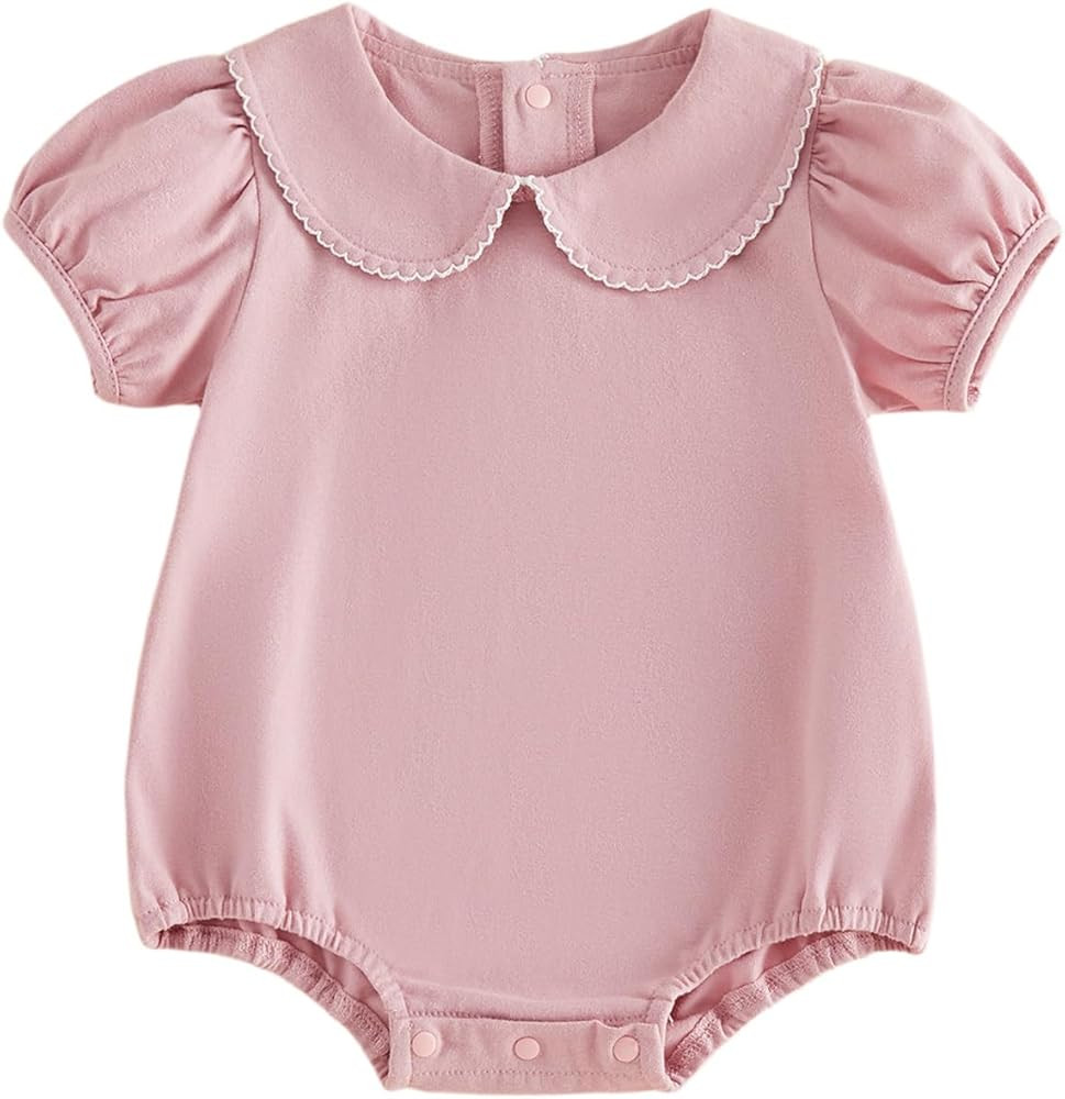 Balaflyie Bubble Romper Baby Boy Girl Cotton Collar Bodysuit Oversize T-shirt Romper Infant Top | Amazon (US)