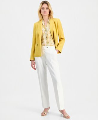 Women's Notch Collar One-Button Blazer, Regular & Petite | Macy's