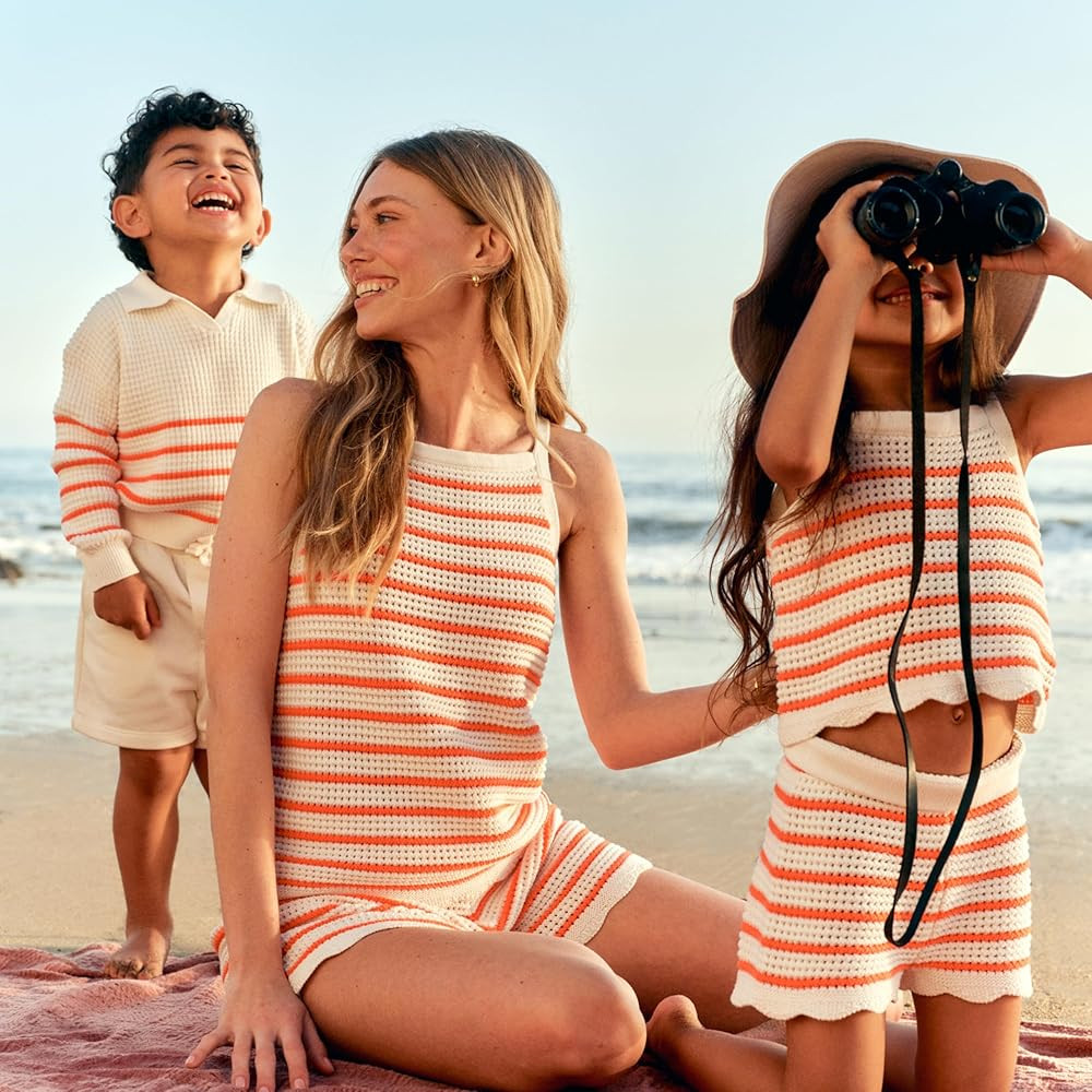 Amazon Essentials x Sofia Grainge Mommy & Me Cotton Crochet Sweaters & Tank Sets | Amazon (US)