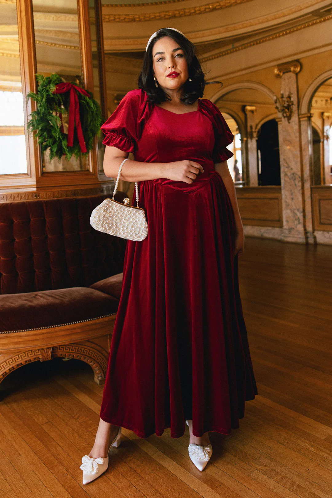Enamored Dress in Red Velvet | Ivy City Co
