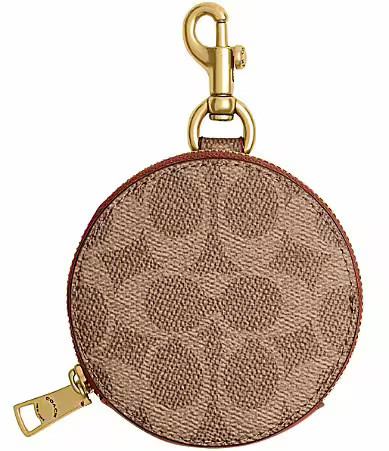 COACH Signature Canvas Bag Charm - Tan Caramel | Dillard's