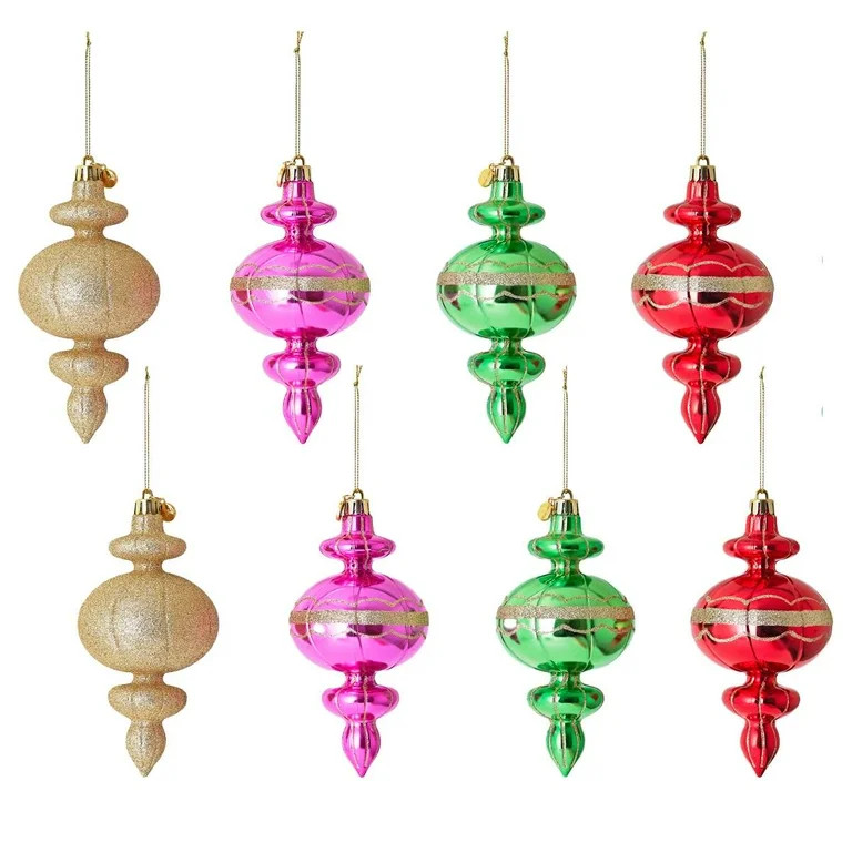 Packed Party Whimsy Bright Green and Red 8pc Onion Christmas Ornament Set - Walmart.com | Walmart (US)