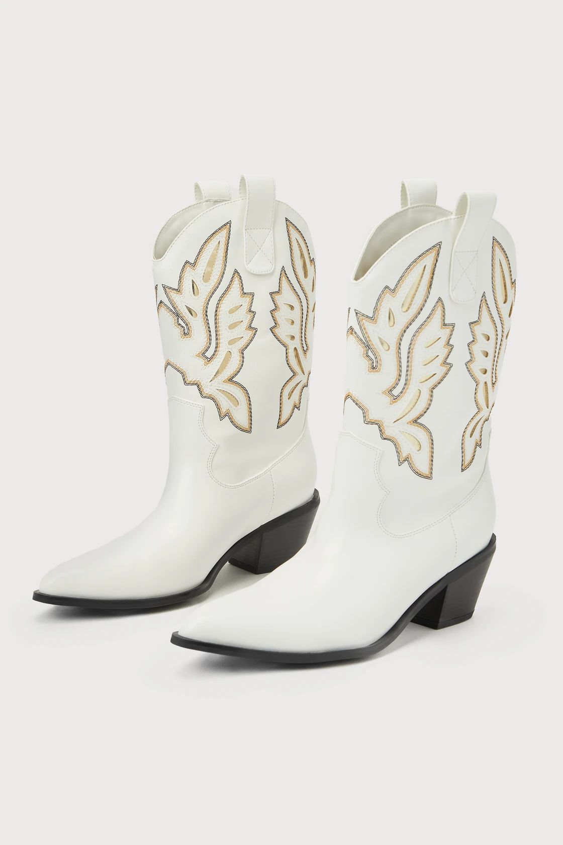 Remmington White Pointed-Toe Western Ankle Boots | Lulus
