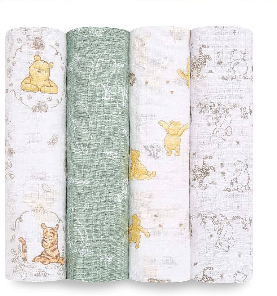 aden + anais Essentials Disney Muslin Swaddle Blankets for Baby Girls and Boys, Newborn Receiving... | Amazon (US)