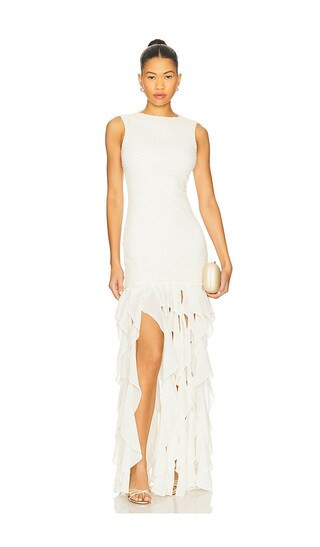 PatBO Gavea Mesh Maxi Dress in Ivory. - size S | Revolve Clothing (Global)