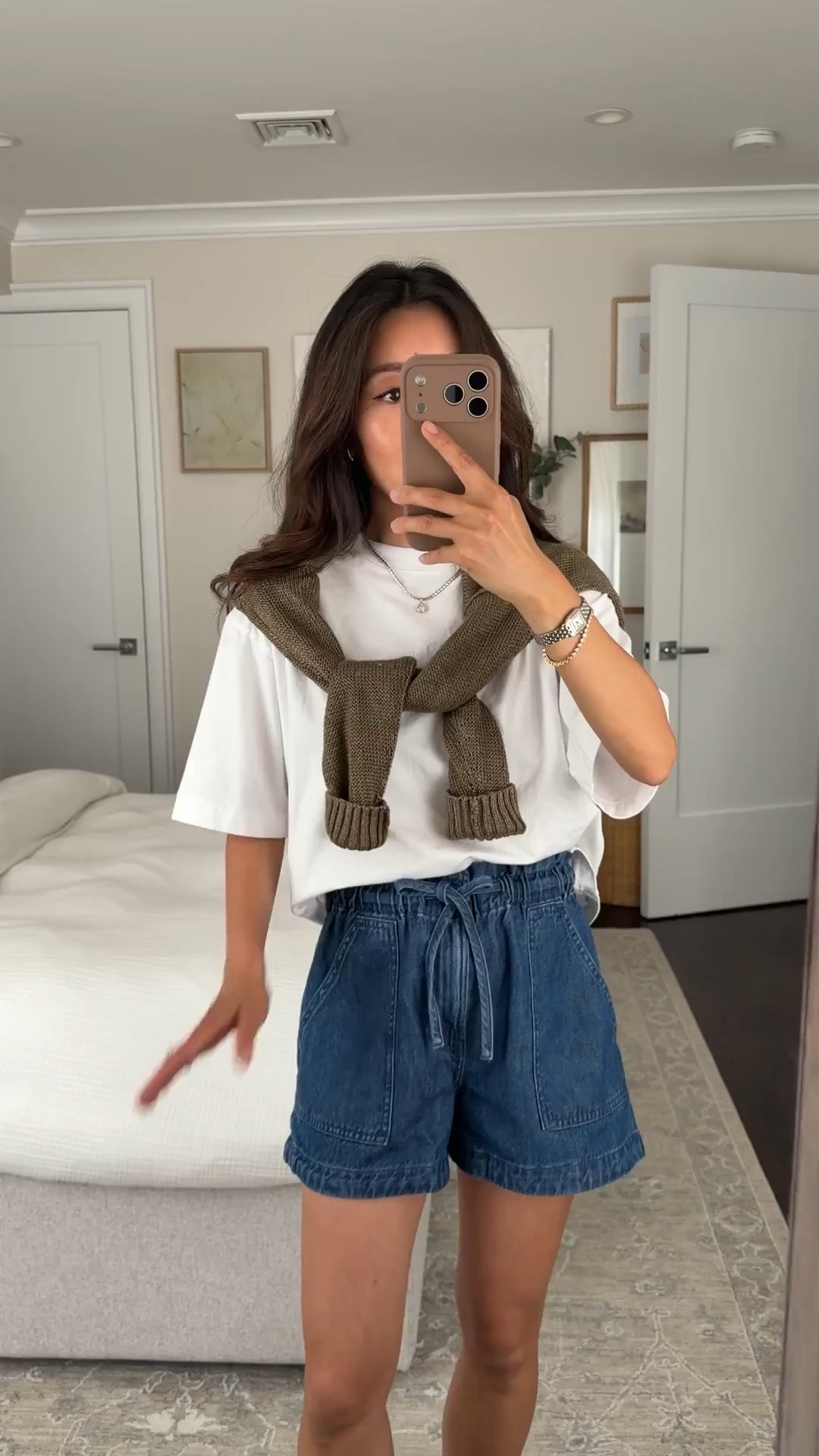 Last day of code LTK20 • boxy tee XXS, oversized 
• Airy denim shorts XXS, tad loose on my waist 
• Linen Drop-Shoulder Sweater XXS 
• Remy Mary Jane flat 5H, my color is old. I am usually between 5 and 5.5 in other brands and took my bigger half size. 

Easy summer outfit, mom style, petite friendly shorts

#LTKPetite #LTKootd #LTKxMadewell