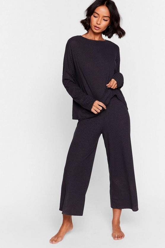 Recycled Shake Rib Up Pants Lounge Set | NastyGal (US & CA)