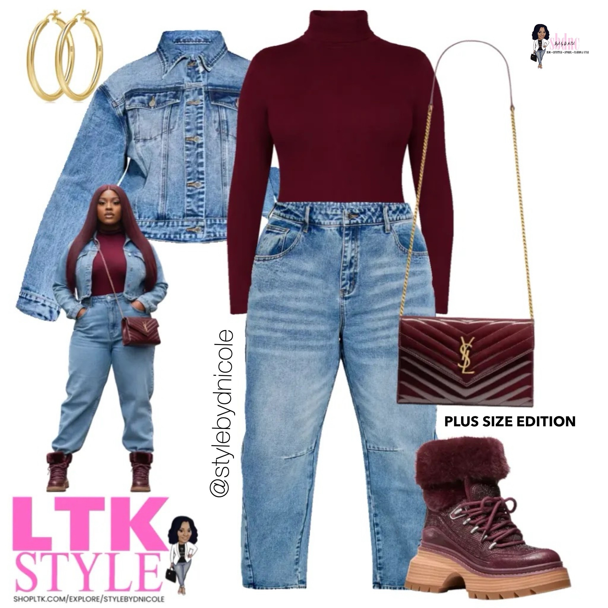 Just a fabulous look with denim and maroon! 

#LTKPlusSize #LTKMidsize #LTKFindsUnder100