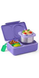 Omie OmieBox Insulated Bento Lunch Box with Leak Proof Thermos Food Jar-3 Compartments, Two Tempe... | Amazon (US)