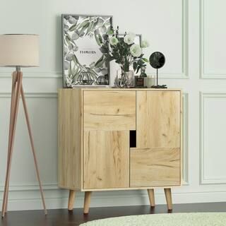 Oak Sideboard with 4-Storage Spaces | The Home Depot