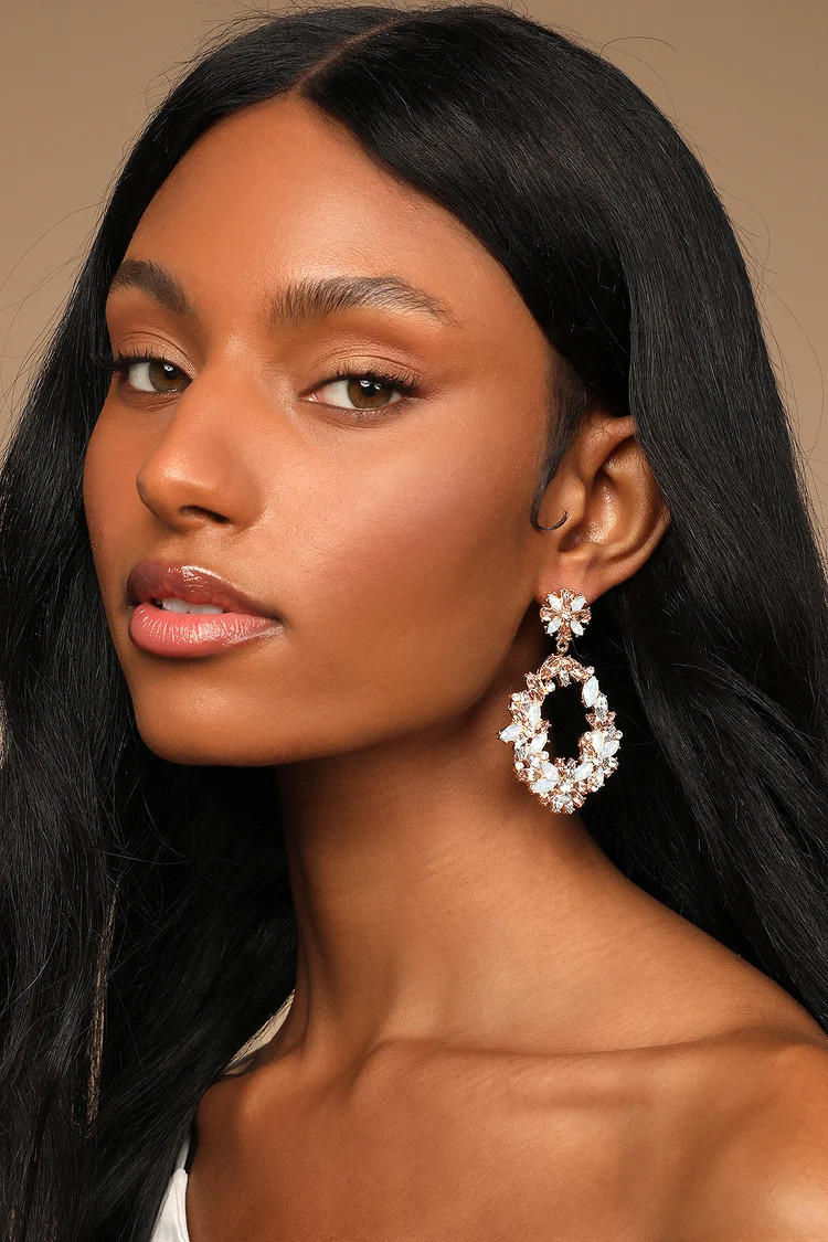 Sparkling Statement Gold Multi Rhinestone Earrings | Lulus (US)