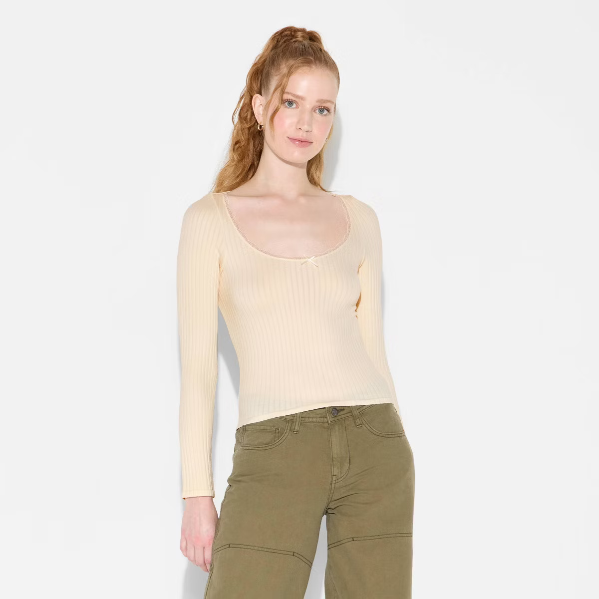 Women's Long Sleeve Seamless Square Neck Blouse - Wild Fable™ | Target