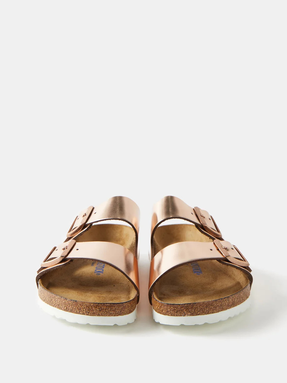 Arizona metallic-leather sandals | Matches (US)