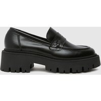 schuh Lennox Chunky Loafer Flats in Black, Size: 4 (EU 37) | Schuh