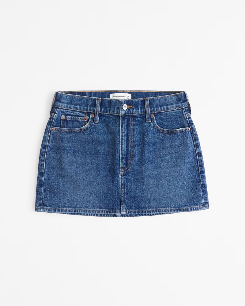 Mid Rise Denim Mini Skirt | Abercrombie & Fitch (US)