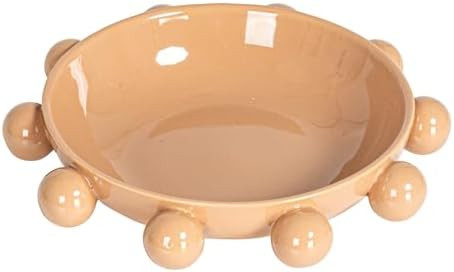 Bloomingville 9.75 Inches Stoneware Bowl with Orbs and Reactive Glaze, Nude | Amazon (US)